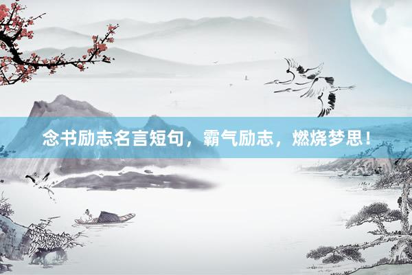 念书励志名言短句，霸气励志，燃烧梦思！