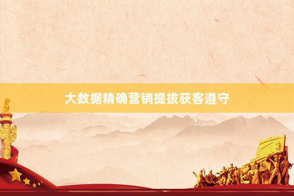 大数据精确营销提拔获客遵守